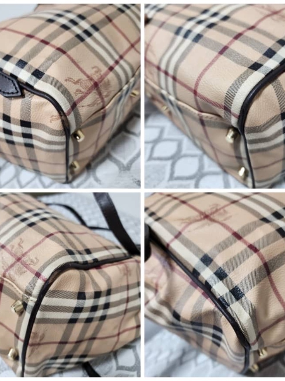 Authentic BURBERRY Haymarket Check Canterbury Tote Beige/Brown - Picture 7 of 10